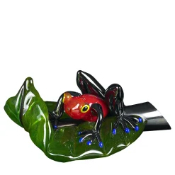 Glass Red Frog on Leaf