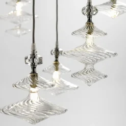 Glass Spinning Tops 12-Light Chandelier