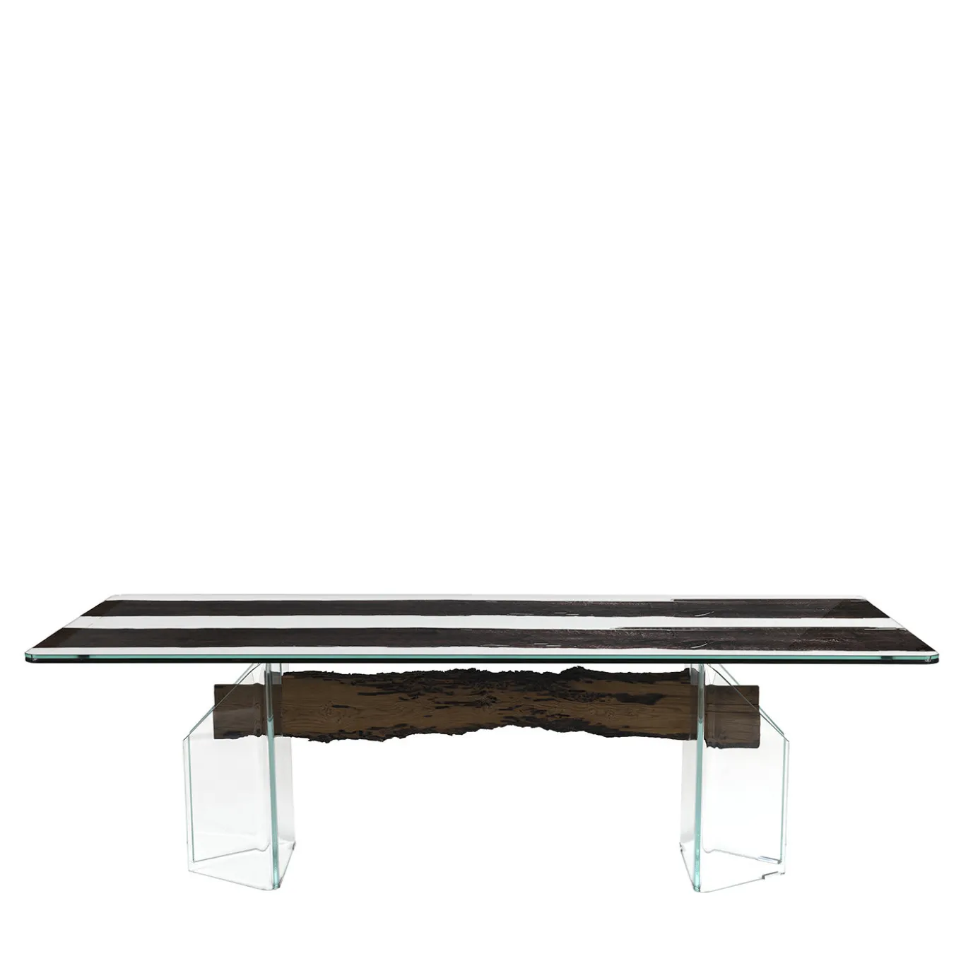 Glass&Wood Venezia Table in Black Oak