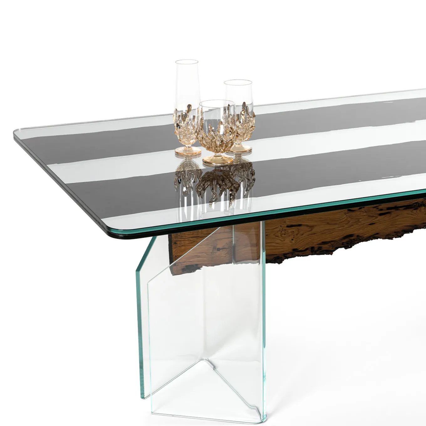 Glass&Wood Venezia Table in Black Oak