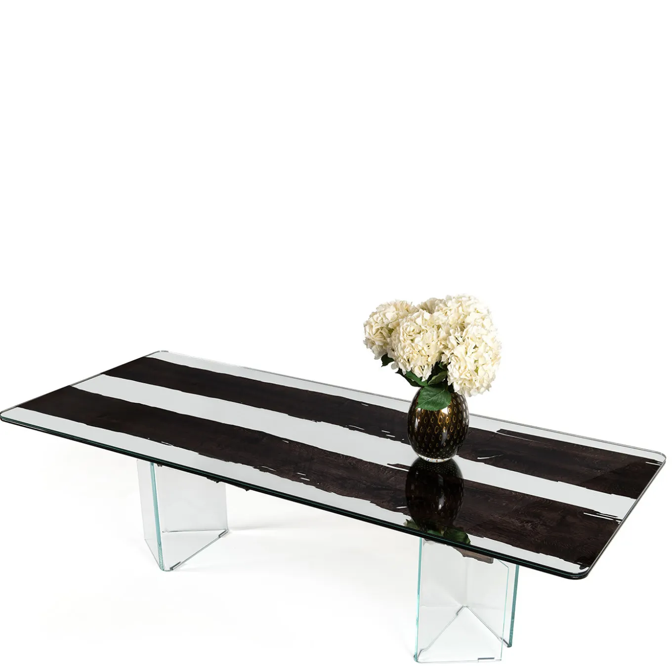 Glass&Wood Venezia Table in Black Oak