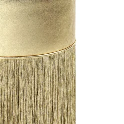 Gleaming Gold Metallic Leather Pouf by Lorenza Bozzoli