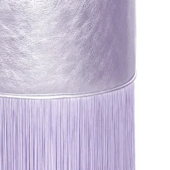 Gleaming Lillac Metallic Leather Pouf by Lorenza Bozzoli