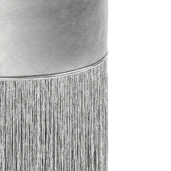 Gleaming Silver Metallic Leather Bar Stool By Lorenza Bozzoli