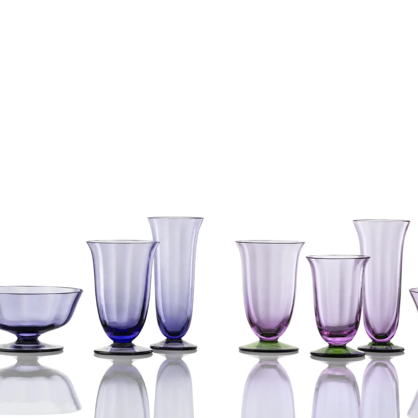 Glicine Purple Twisted Glass Flute