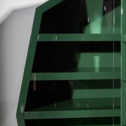 Glossy Lacquered Green Storage Cabinet