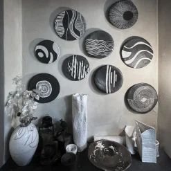 Gob 5 Black and White Ceramic Plate