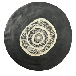 Gob 11 Black and White Ceramic Plate