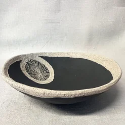 Gob 3 Black and White Ceramic Bowl