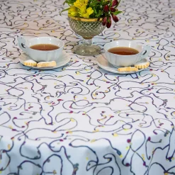 Gocce di Luce White Tablecloth