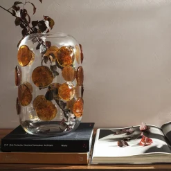 Goccia Amber Dots Clear Vase