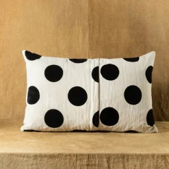 Goccia Polka-Dot Rectangular Black-And-White Cushion
