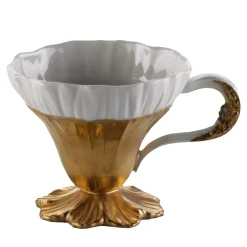 Gold & White Flower Cup