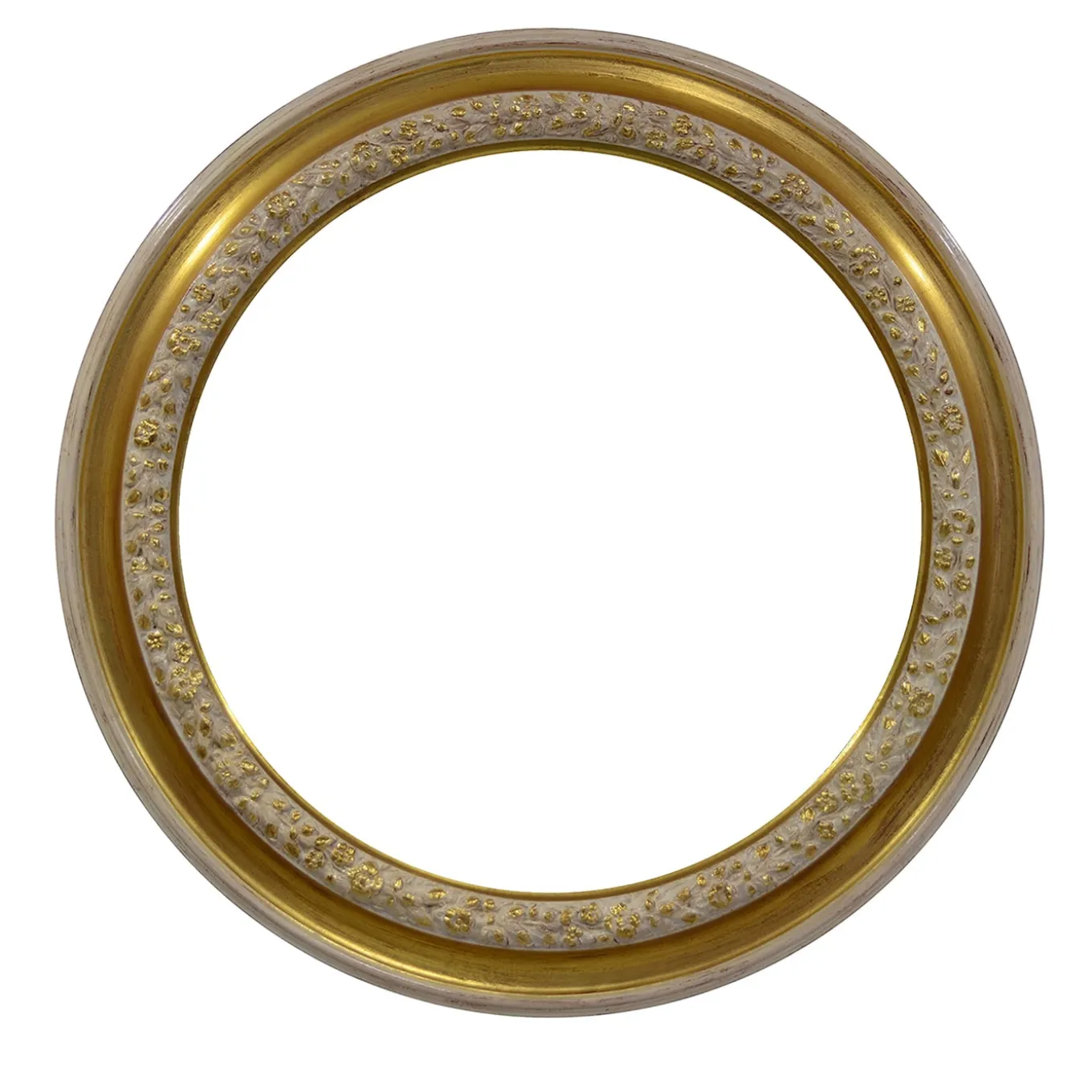 Gold & White Flowers Frame