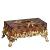 Gold and Amber Crystal Tissue Box Holder