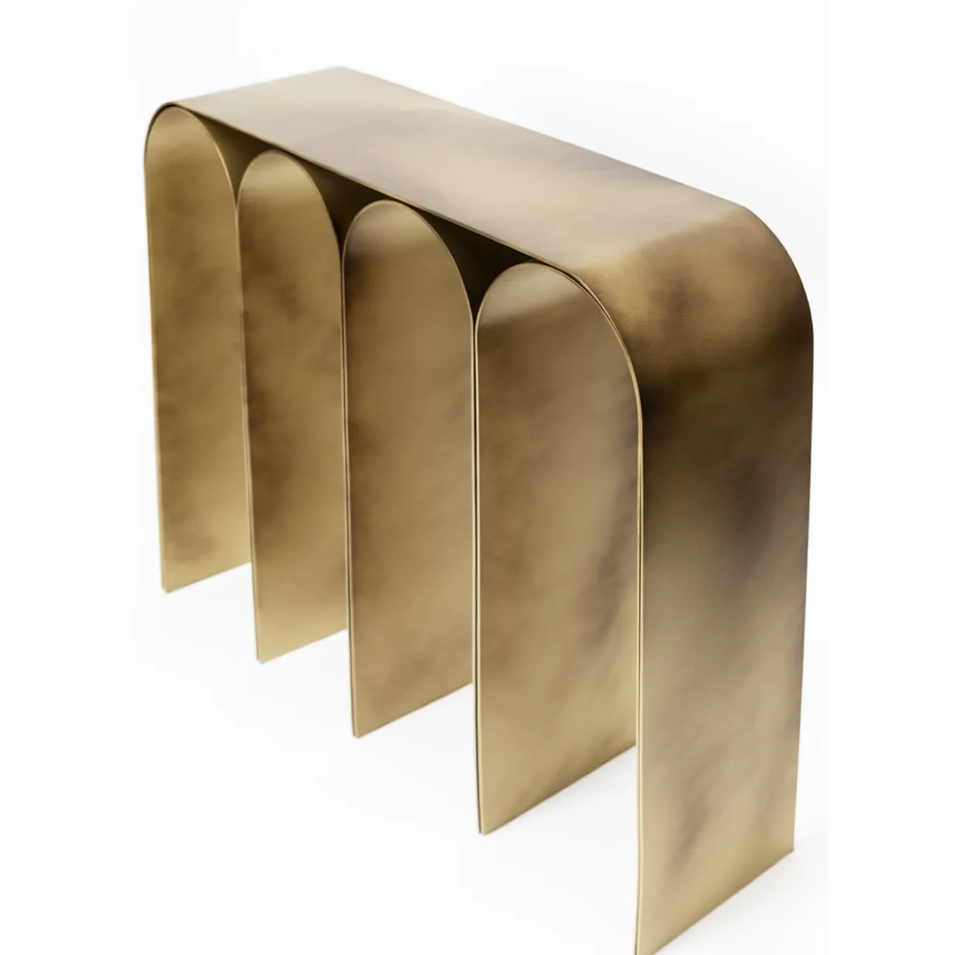 Gold Arch Bronze Steel Console