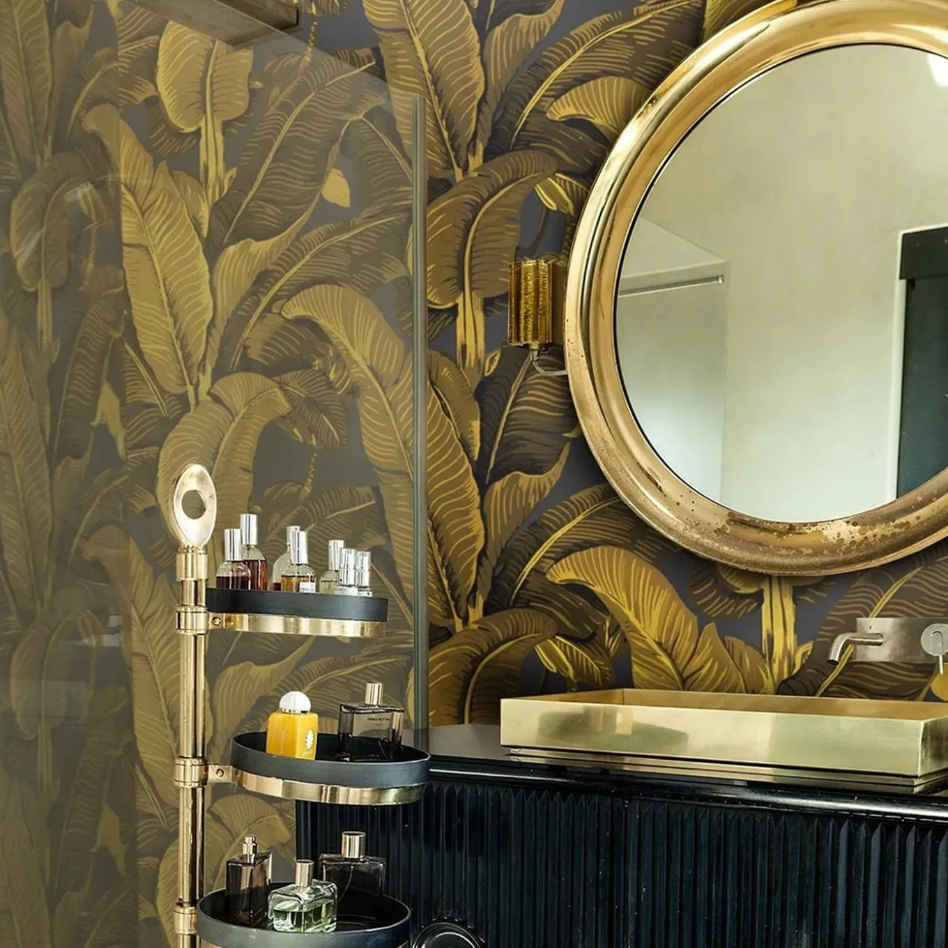 Gold Banana Leaves Wallpaper