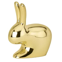 Gold Brass Rabbit Paperweight by Stefano Giovannoni