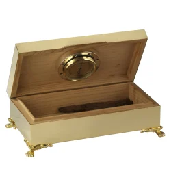 Gold Cigar Box with Hygrometer