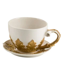 Gold Leaves Tea Cup & Saucer
