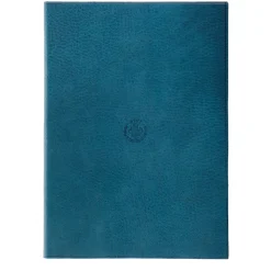 Gold Lily Blue Leather Notebook