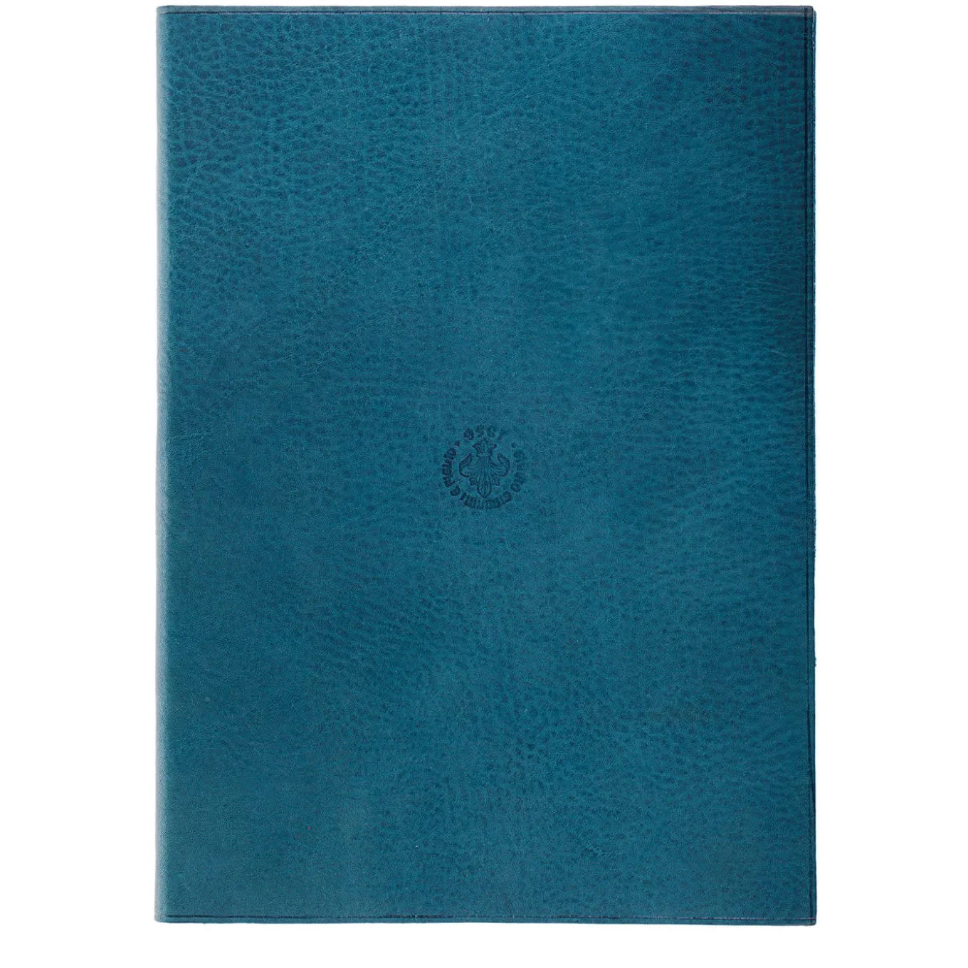 Gold Lily Blue Leather Notebook