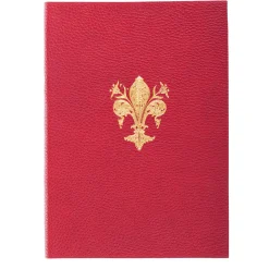 Gold Lily Red Leather Notebook