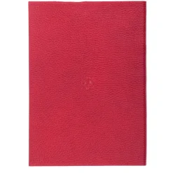 Gold Lily Red Leather Notebook