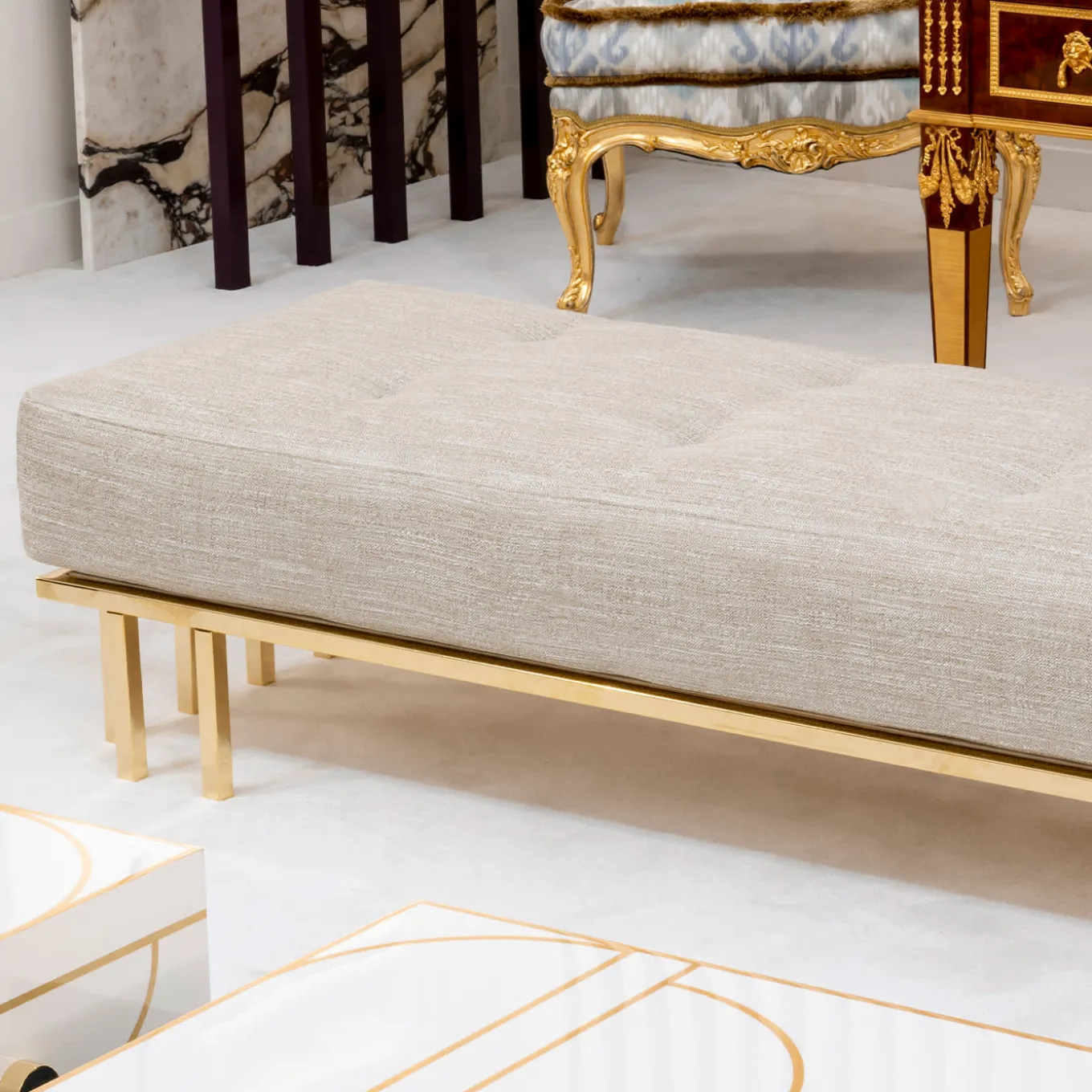 Gold Metal Bench