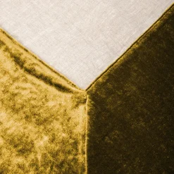 Gold Natural Linen With Velvet Border Tablecloth