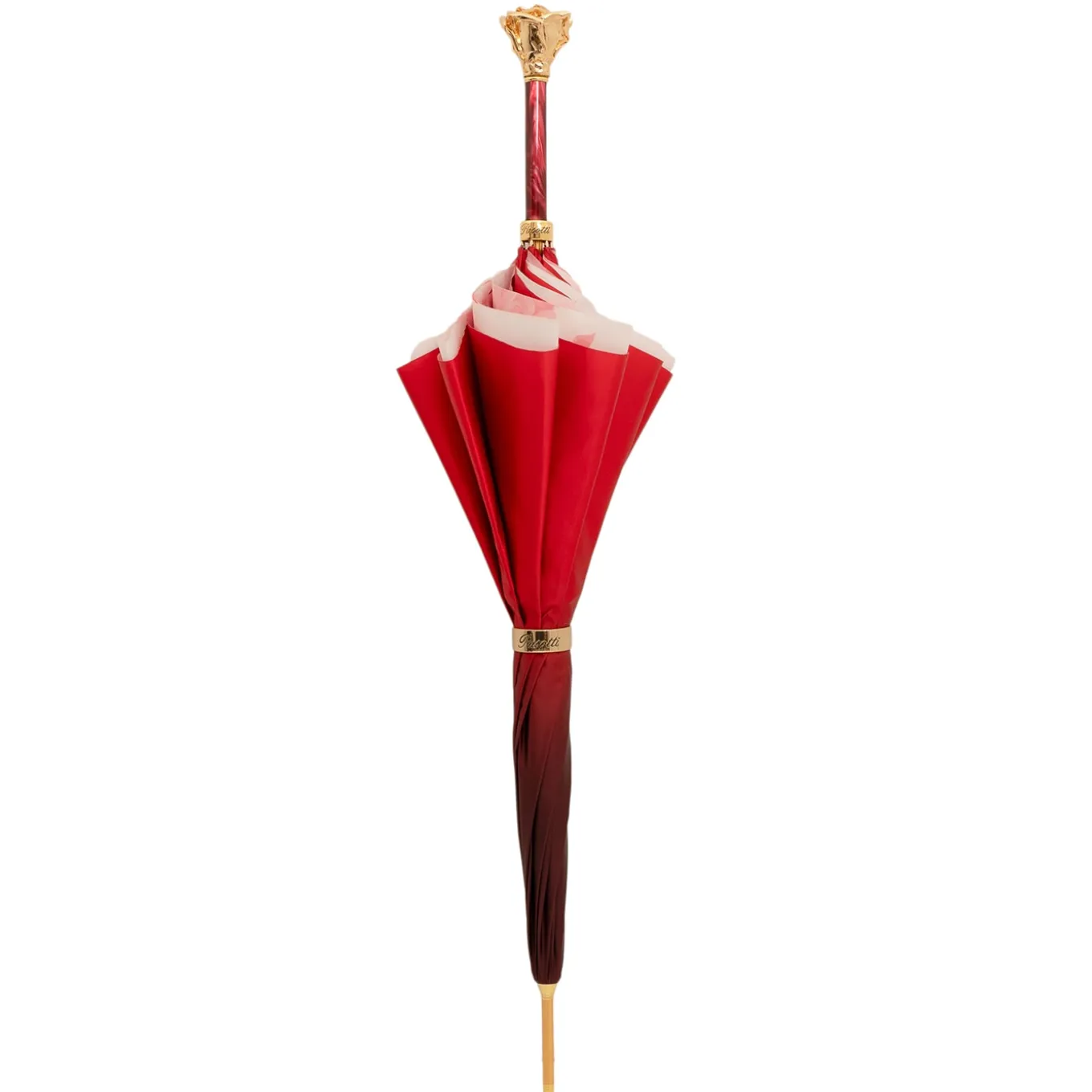 Gold Rose With Plated Resin Handle Umbrella