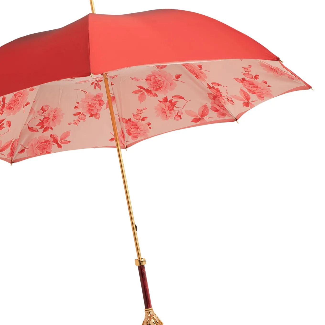 Gold Rose With Plated Resin Handle Umbrella