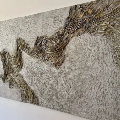 Gold Vein Textured Resin Diptych
