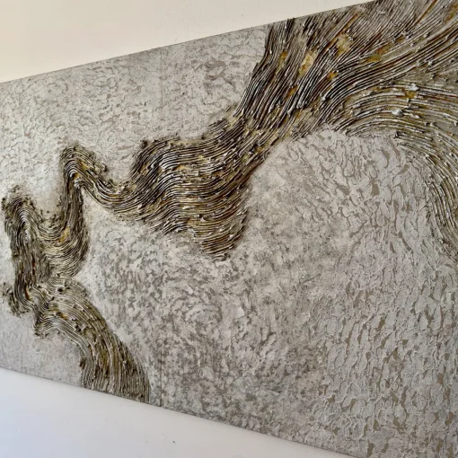 Gold Vein Textured Resin Diptych