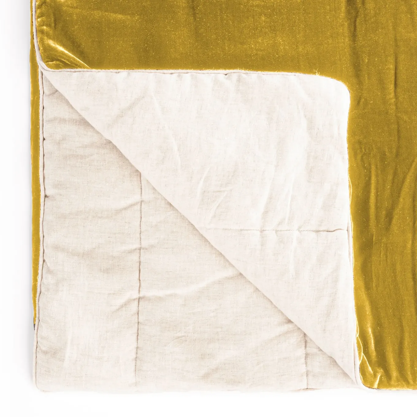Gold Velvet & Linen Blanket