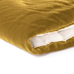 Gold Velvet & Linen Blanket