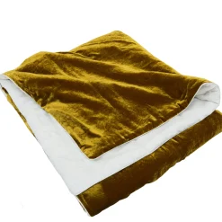 Gold Velvet & Linen Blanket