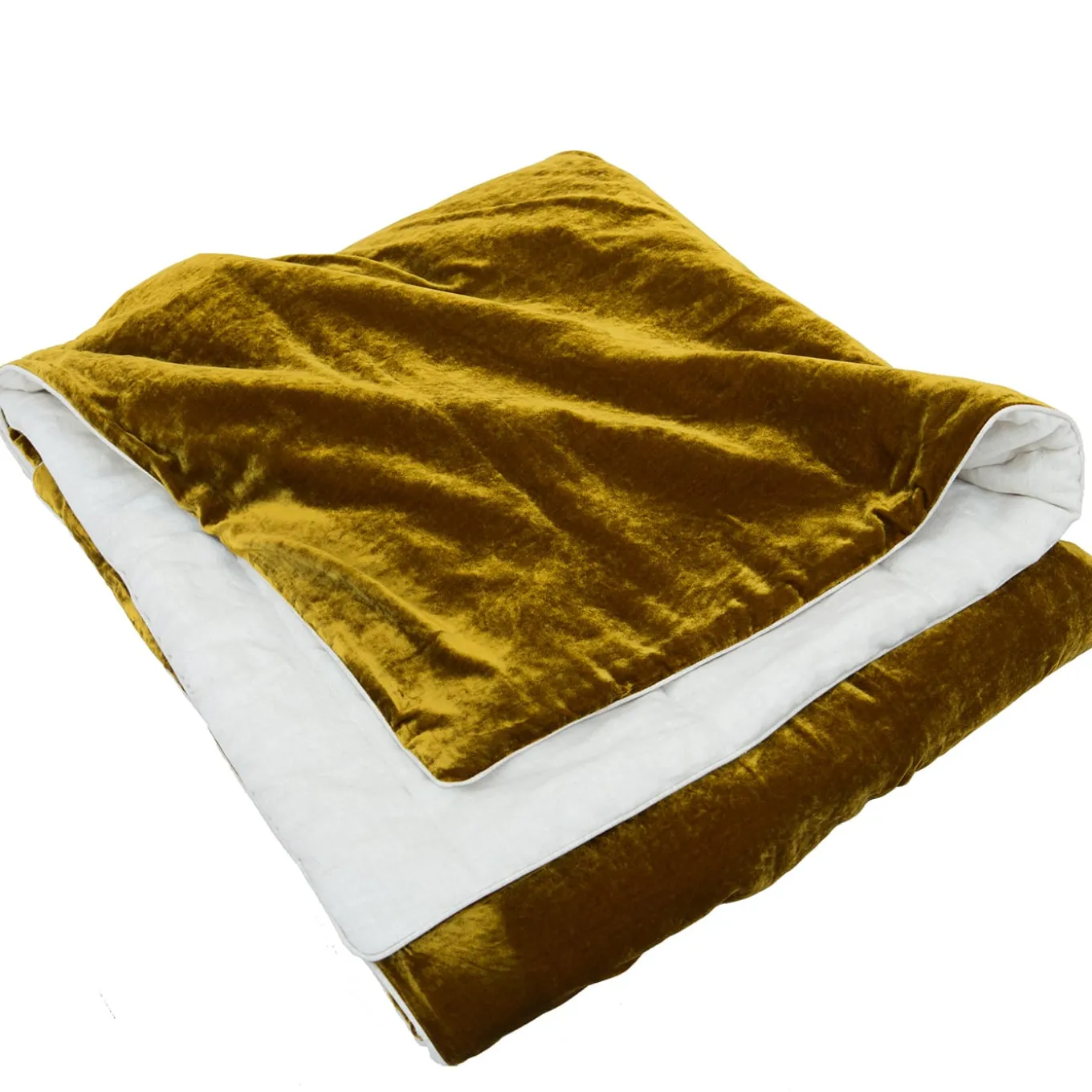 Gold Velvet & Linen Blanket