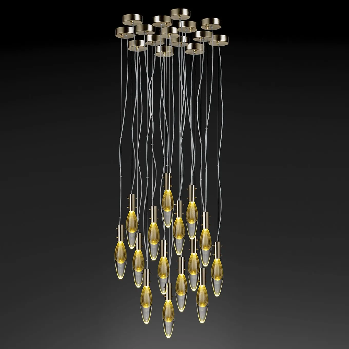 Golden Drops 15 Chandelier