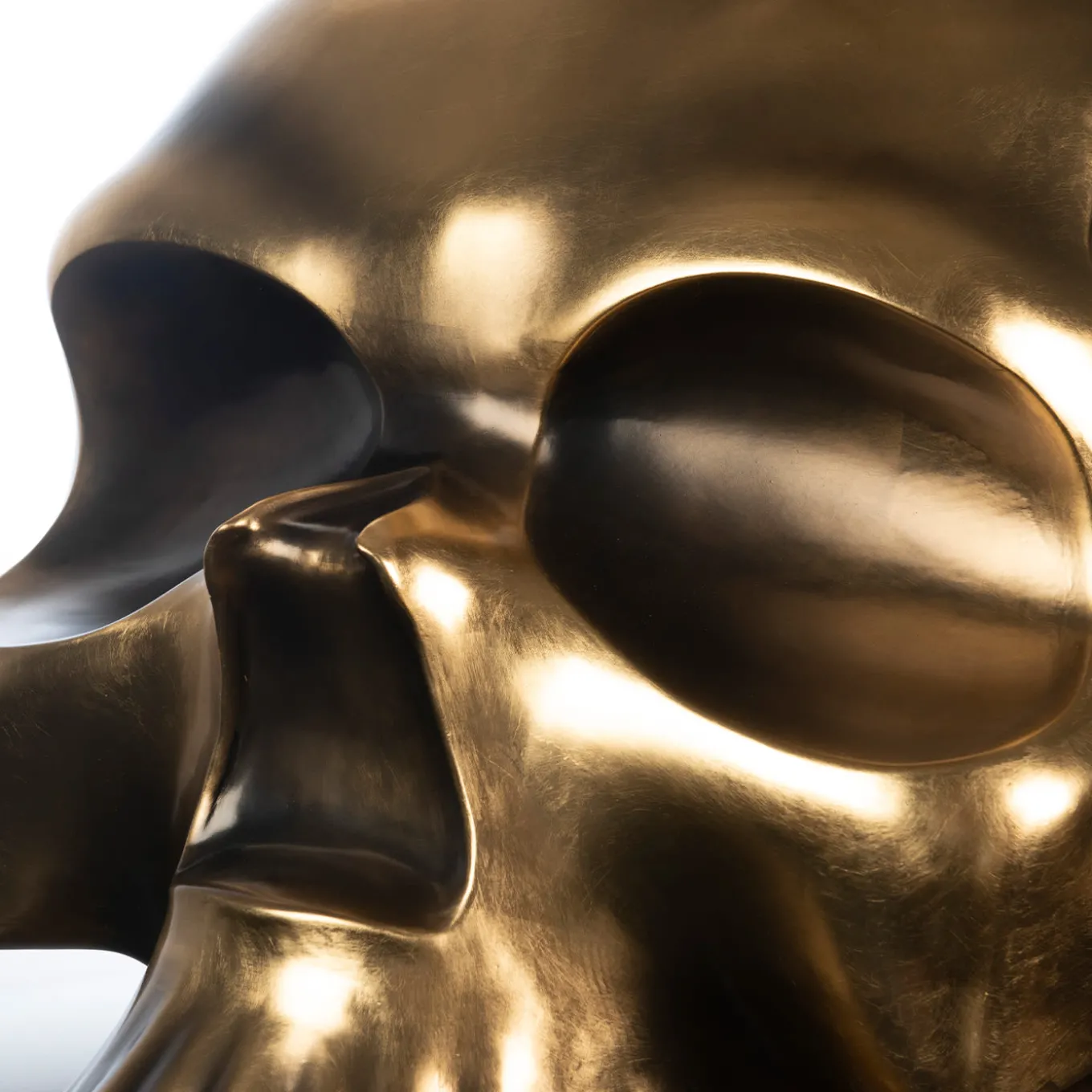 Golden Skull Sculpture