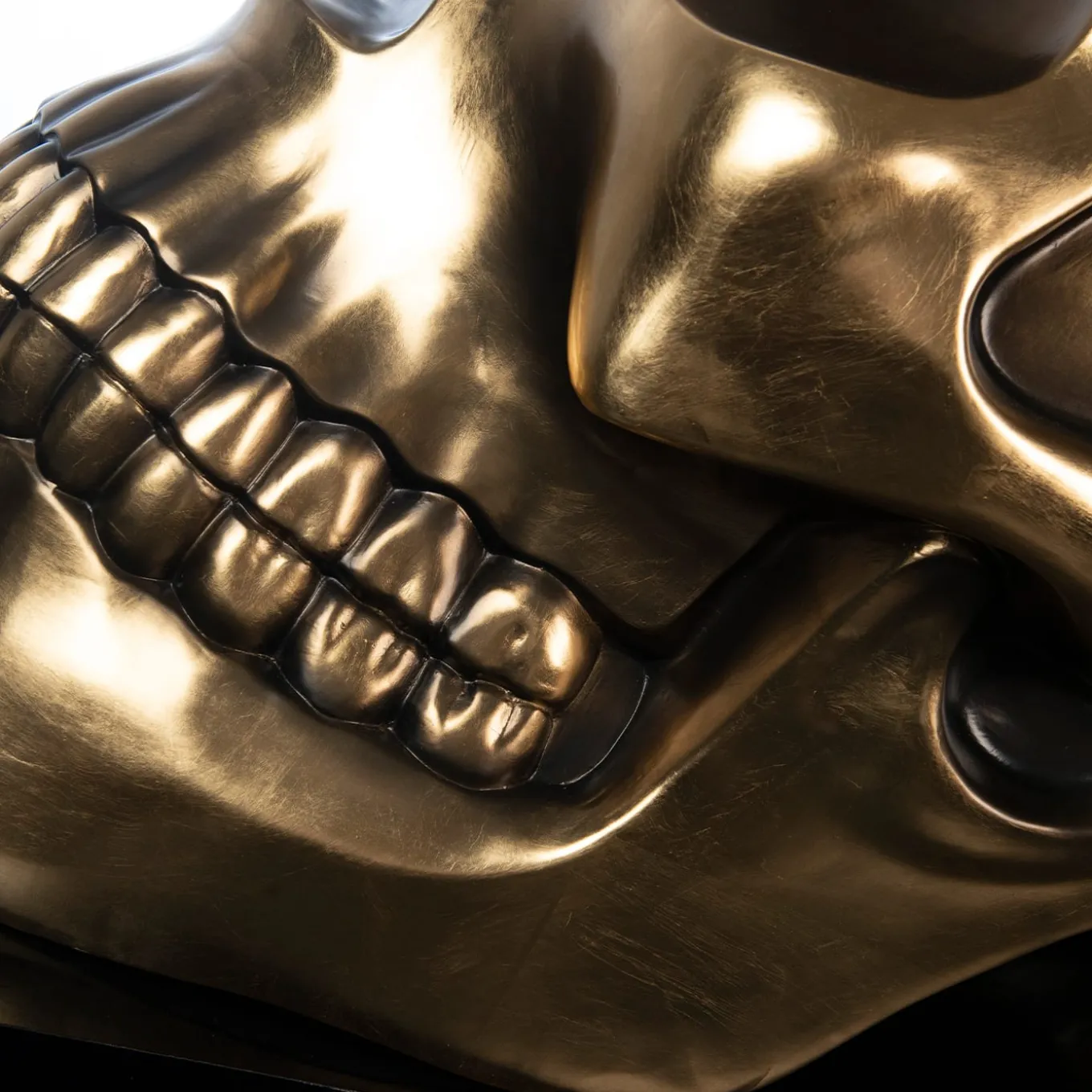 Golden Skull Sculpture