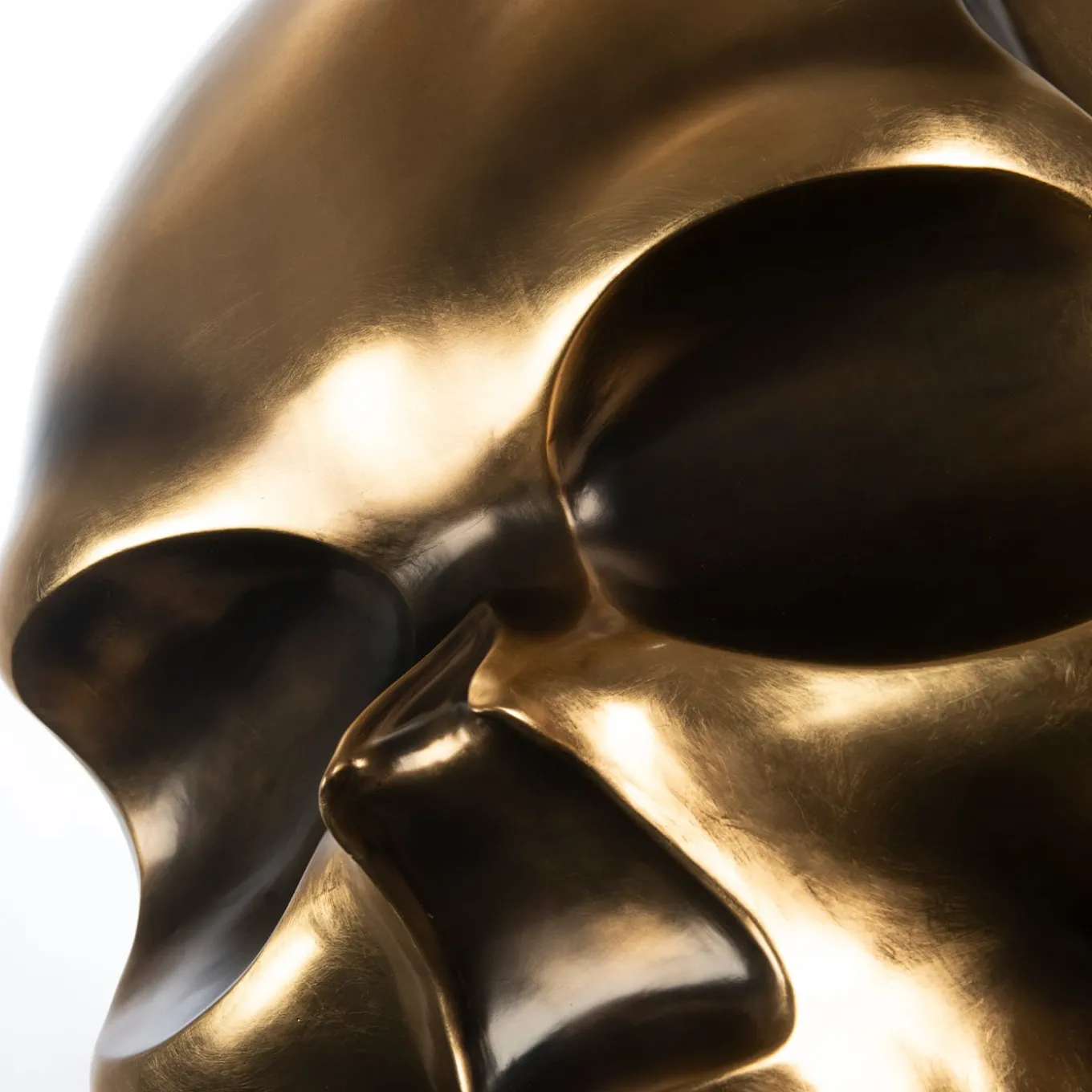 Golden Skull Sculpture