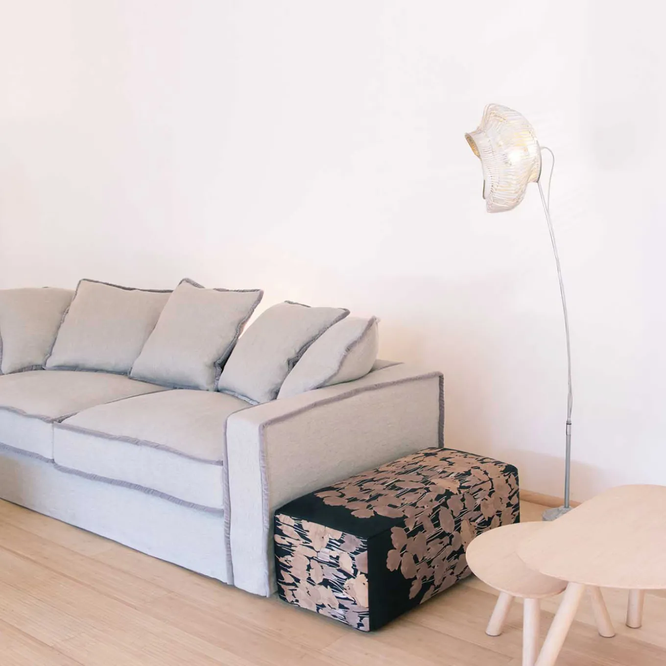 Golden Tulip Silk Pouf