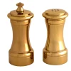 Gold-Plated Brass Pepper Mill and Salt Shaker