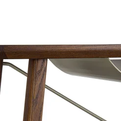 Golia Brown Wood Desk with Leather Inlay