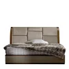 Grace Beige Fabric & Canaletto Walnut Double Bed