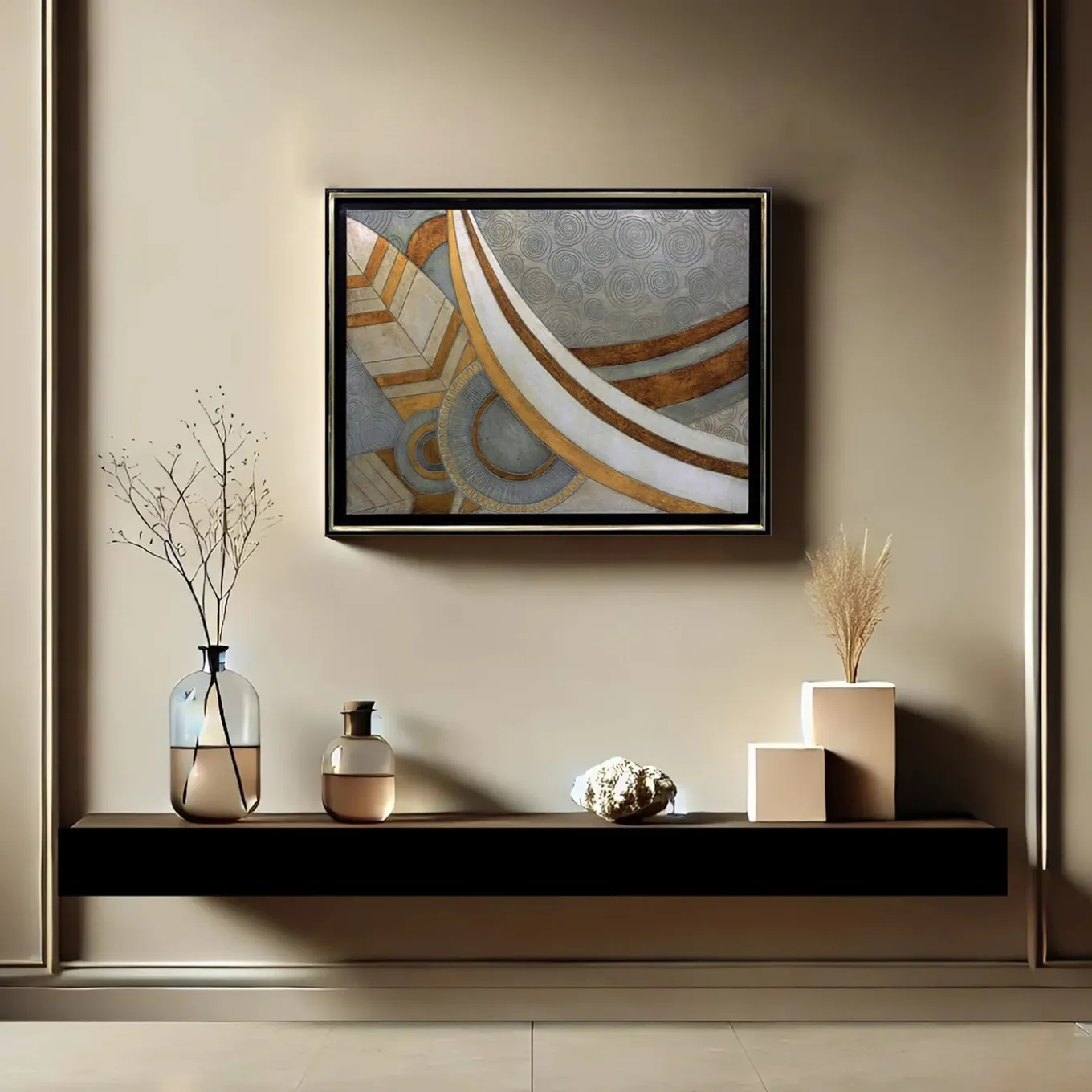 Gradiations Carved wood with gold & silver leaf by Giuseppe Caiafa