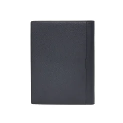 Grained Leather Card Holder Blue