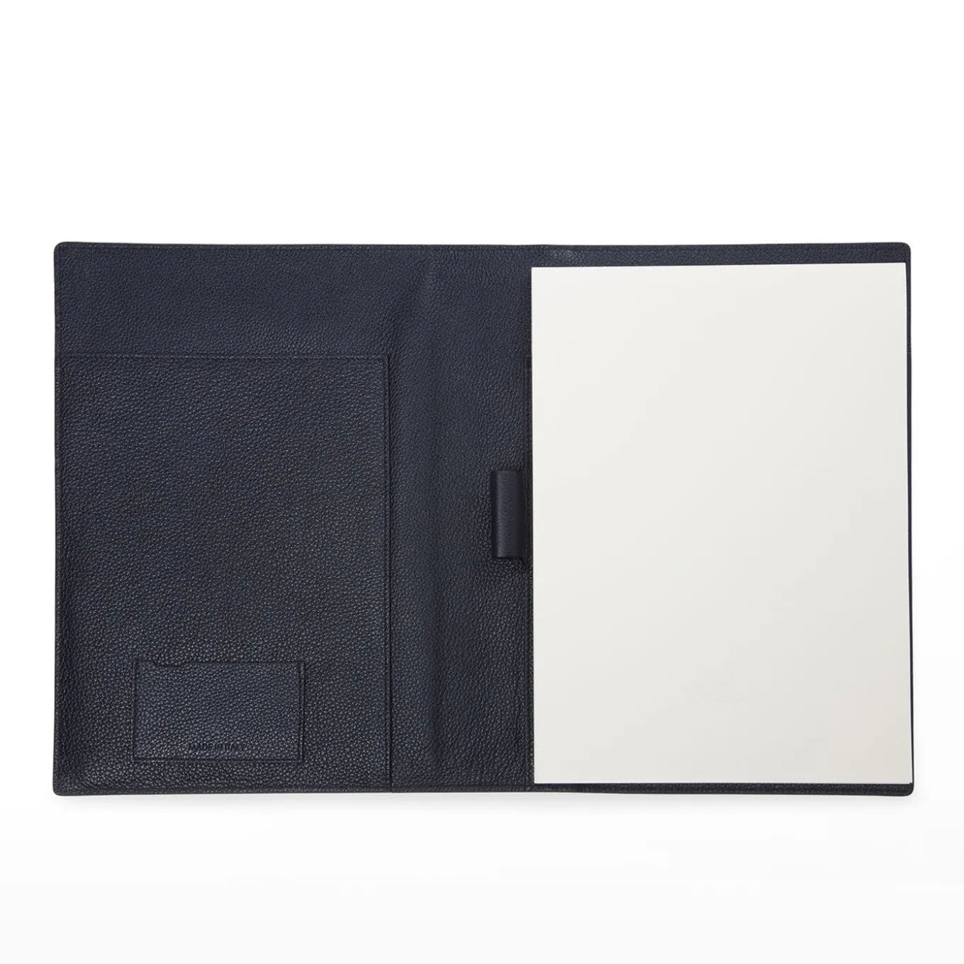 Grained Leather Card Holder Blue
