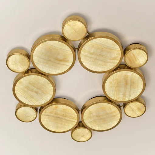 Gran Costellazione Cassiopea Marble & Brass Onyx Flush Mount Chandelier